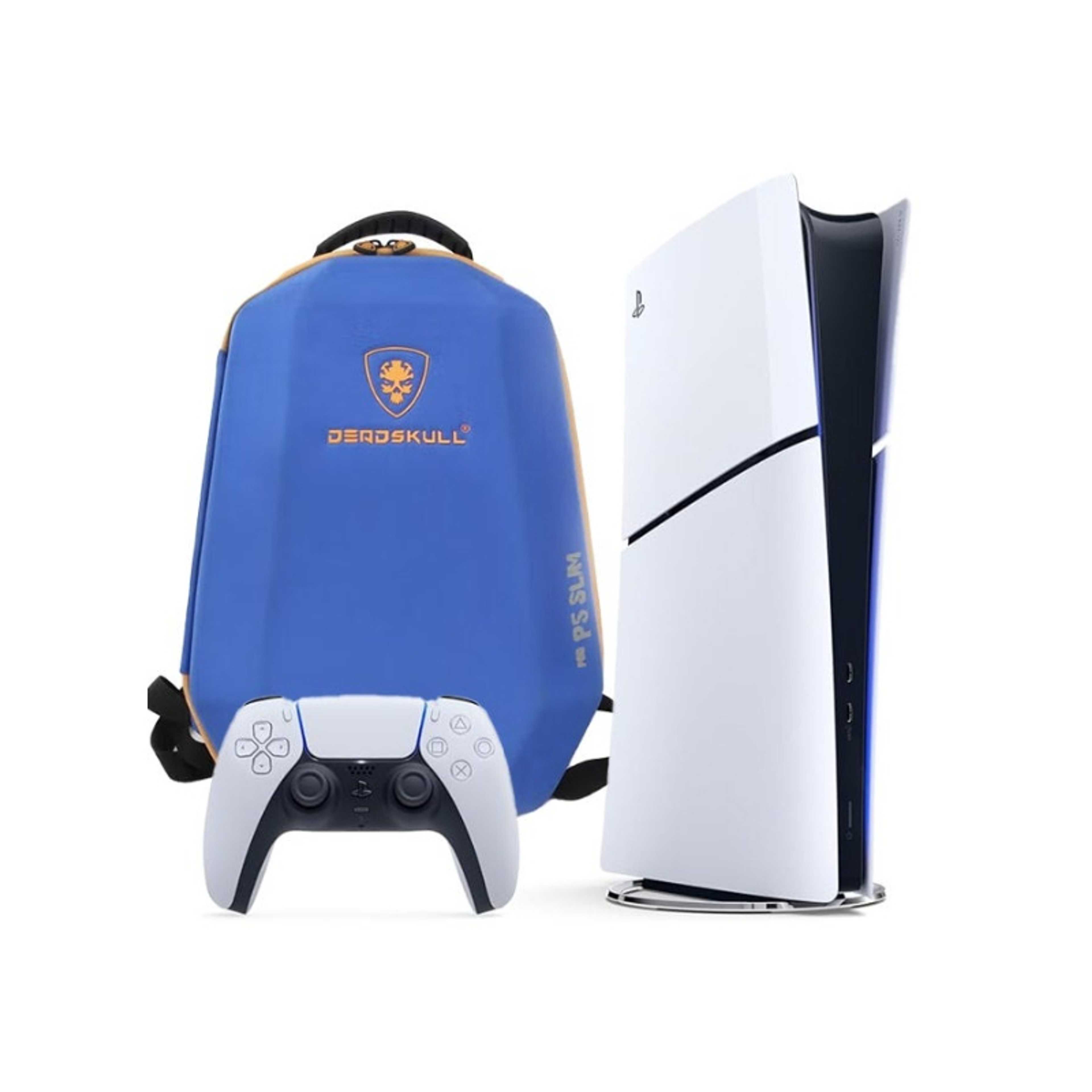 For Sony PS5 Slim Carrying Case Travel Storage Bag Compatible with PlayStation 5 Slim Blue - Product Main Image